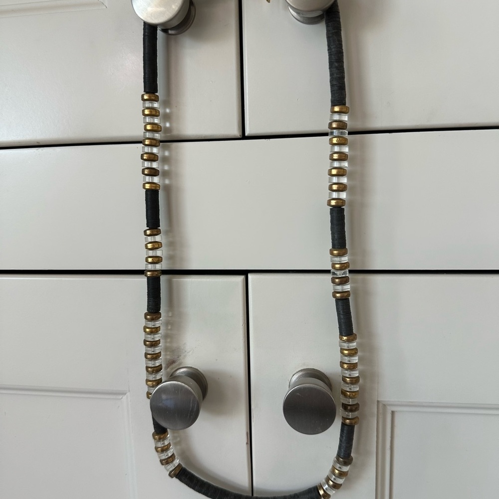 Elegant Gold and Black Beaded Necklace